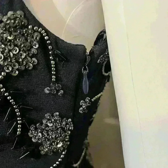 NWT Adrianna Papell Womens Sleeveless Tea Length Floral Sequin Cocktail Dress 4P - Picture 14 of 16